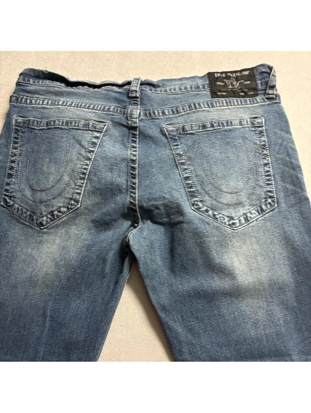 True Religion Rocco Relaxed Skinny Jeans Mens 40 Blue Denim Medium Wash